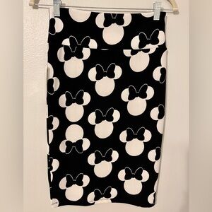 LuLaRoe Black and Disney Minnie Mouse Pattern Pencil Skirt-NEW